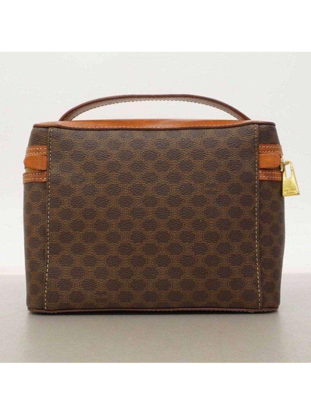 Celine Vanity Bag Macadam Brown Gold - Picture 9 of 9